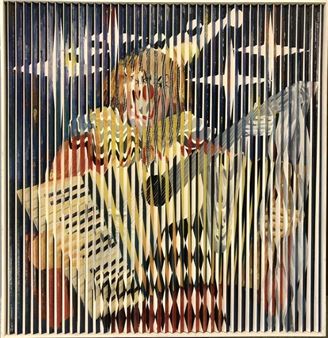 3-D Clown Accordian Painting - M. Ben-chaim
