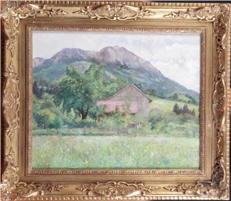 Farm in the mountain pastures in summer - Eugene Moriaud