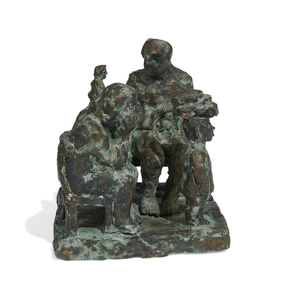 People Watching (maquette) with framed photograph of People Watching, 1987 (in situ) - Matt Freedman