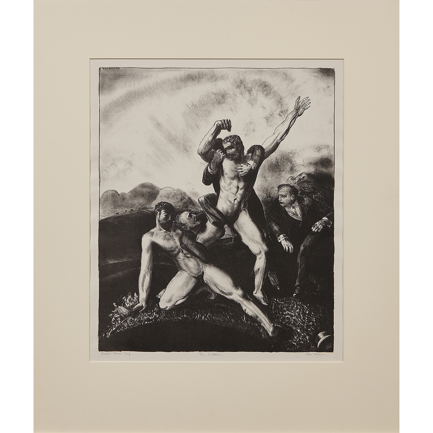 Artwork by George Bellows, The Battle, Made of lithograph