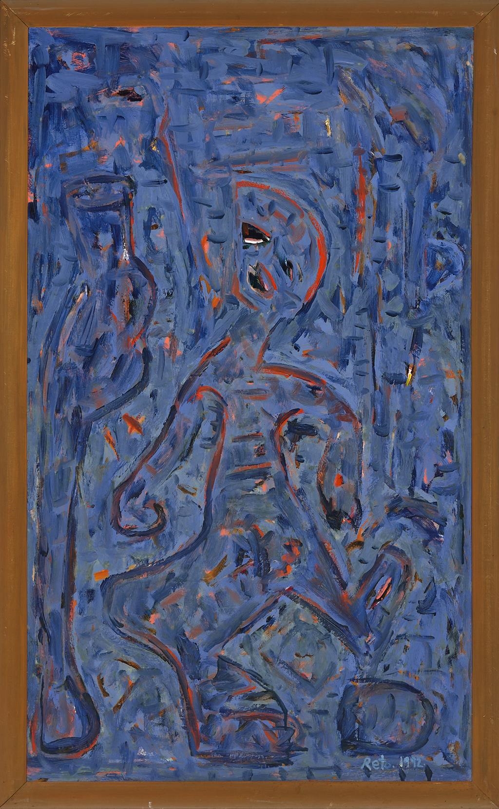 Artwork by Reto Vum, Posed Statue, Made of oil on board