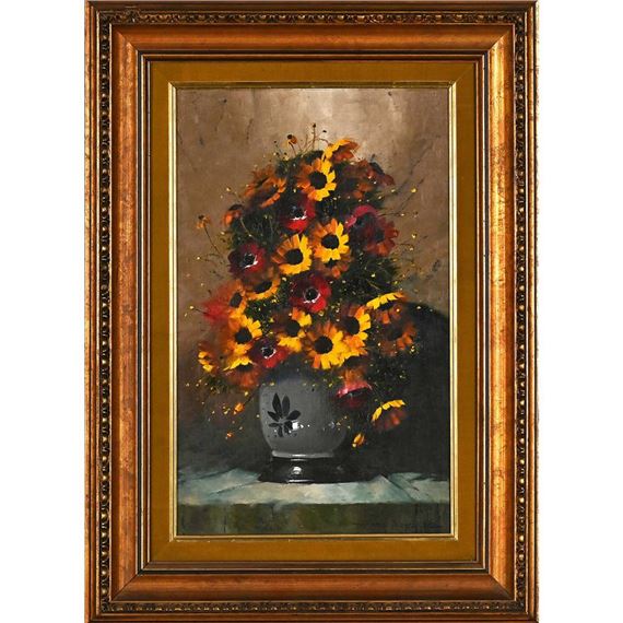 Still Life with Anemones and African Daisies by Hennie Griesel