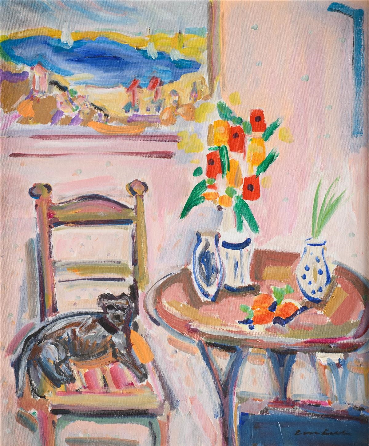 Artwork by Beverly Erschell, STILL LIFE - ROSE PARLOR, Made of Oil on canvas