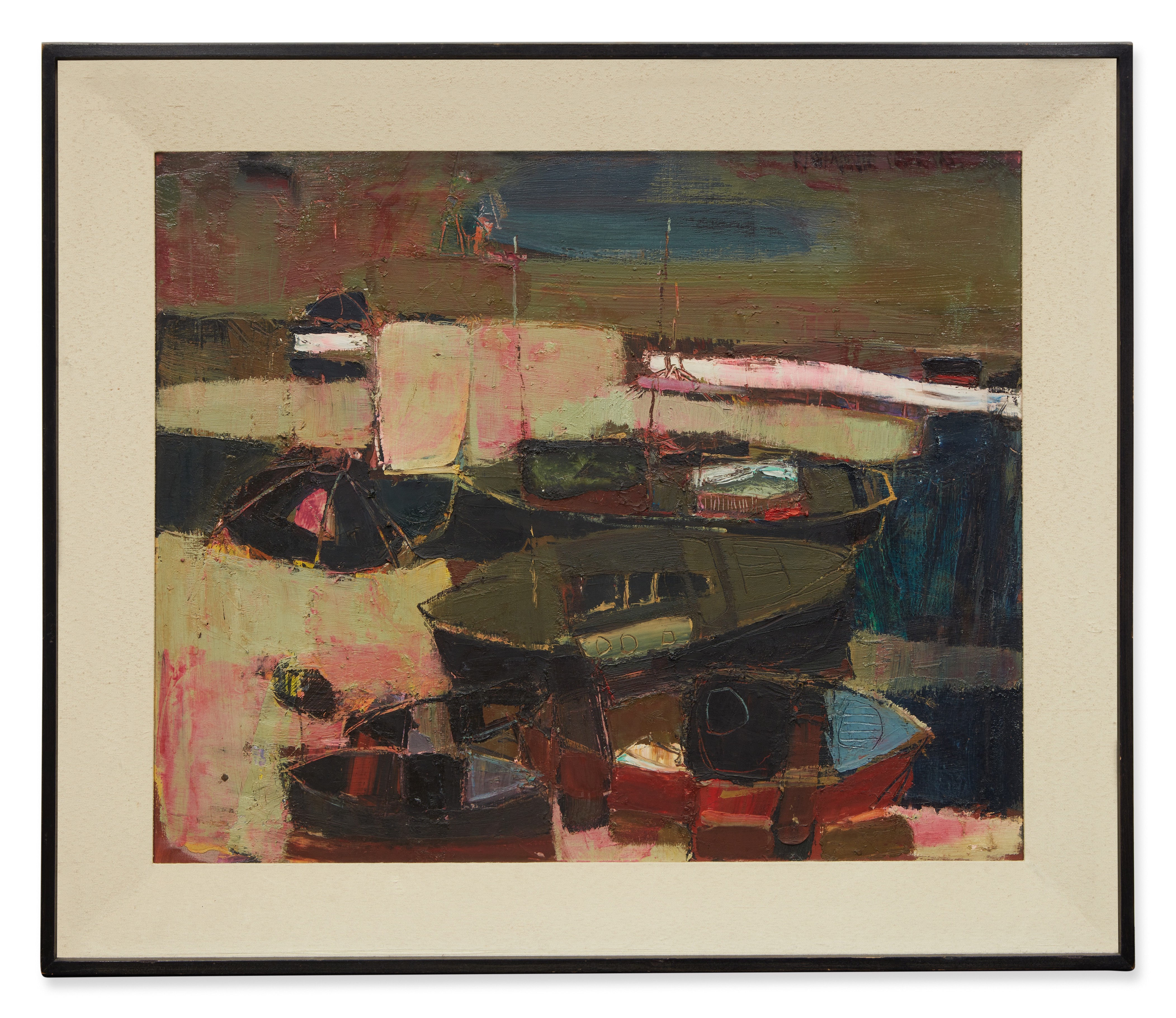 Artwork by Raimonds Staprans, Boats at Newport #2, Made of oil on canvas