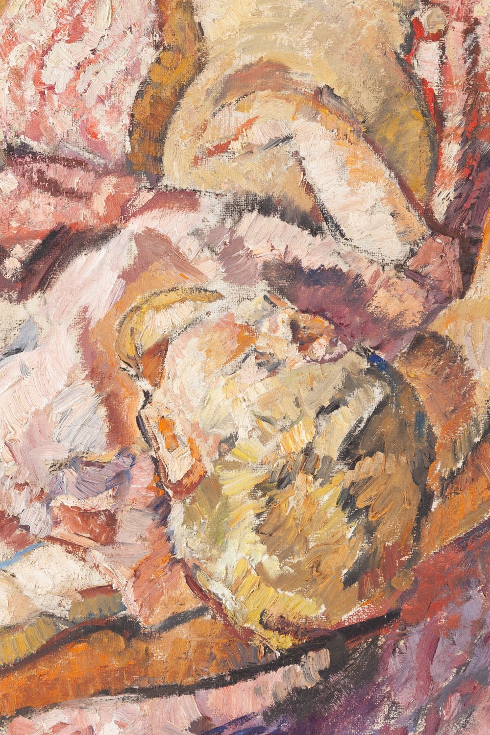 Artwork by Maria-Mela Muter, Maternity in an interior (recto) / Maternity against a village landscpae (verso), Made of oil/canvas