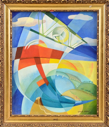 Artwork by Giulio d’Anna, Aerei in volo, Made of Oil on canvas