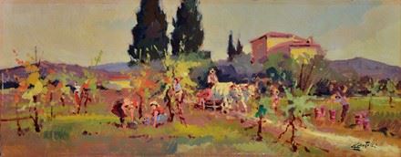 VENDEMMIA IN POMINO by Loris Centelli, 1980