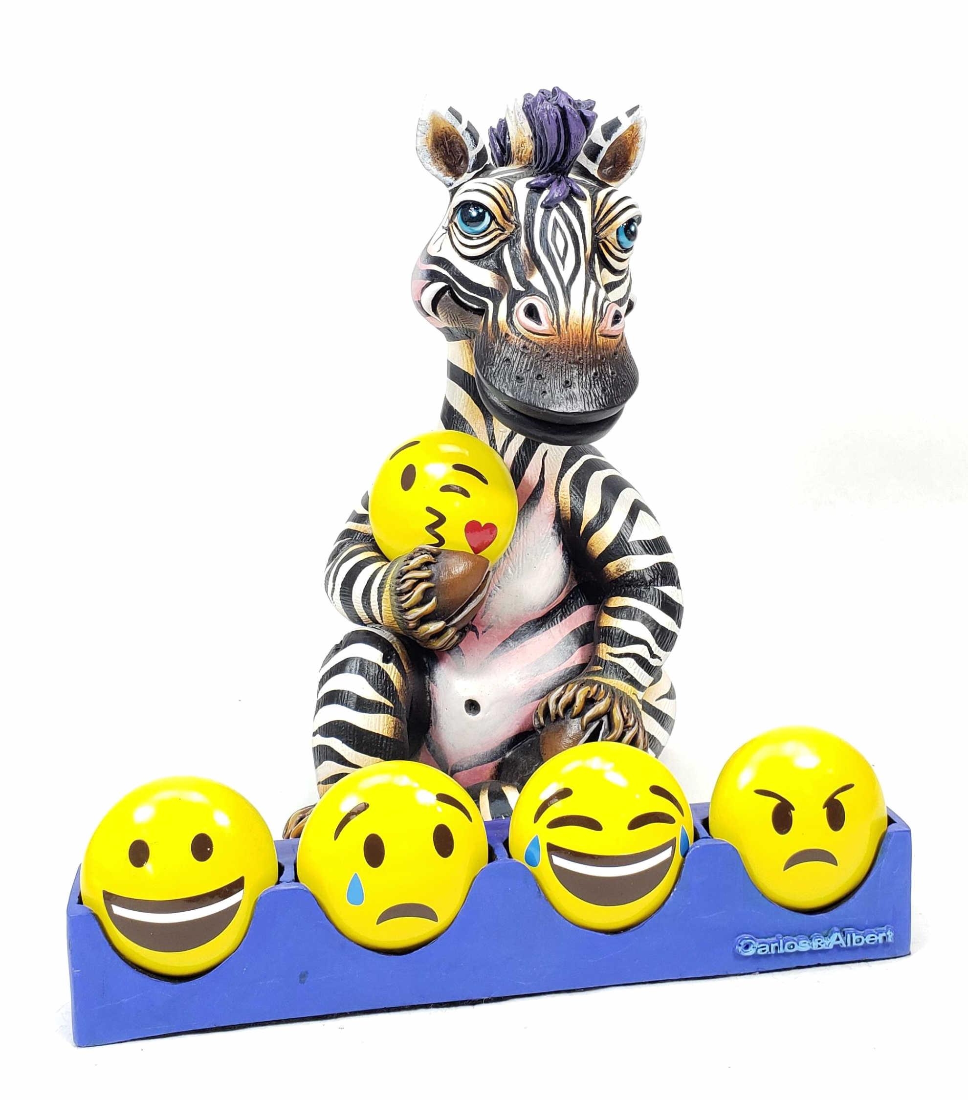 Artwork by Carlos Albert, Zebra Emoji, Made of Resin