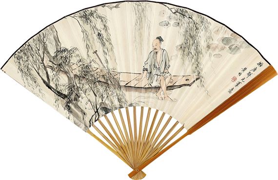 Ϫ Boating by the Willow by Huang Jun, Hu Siyuan