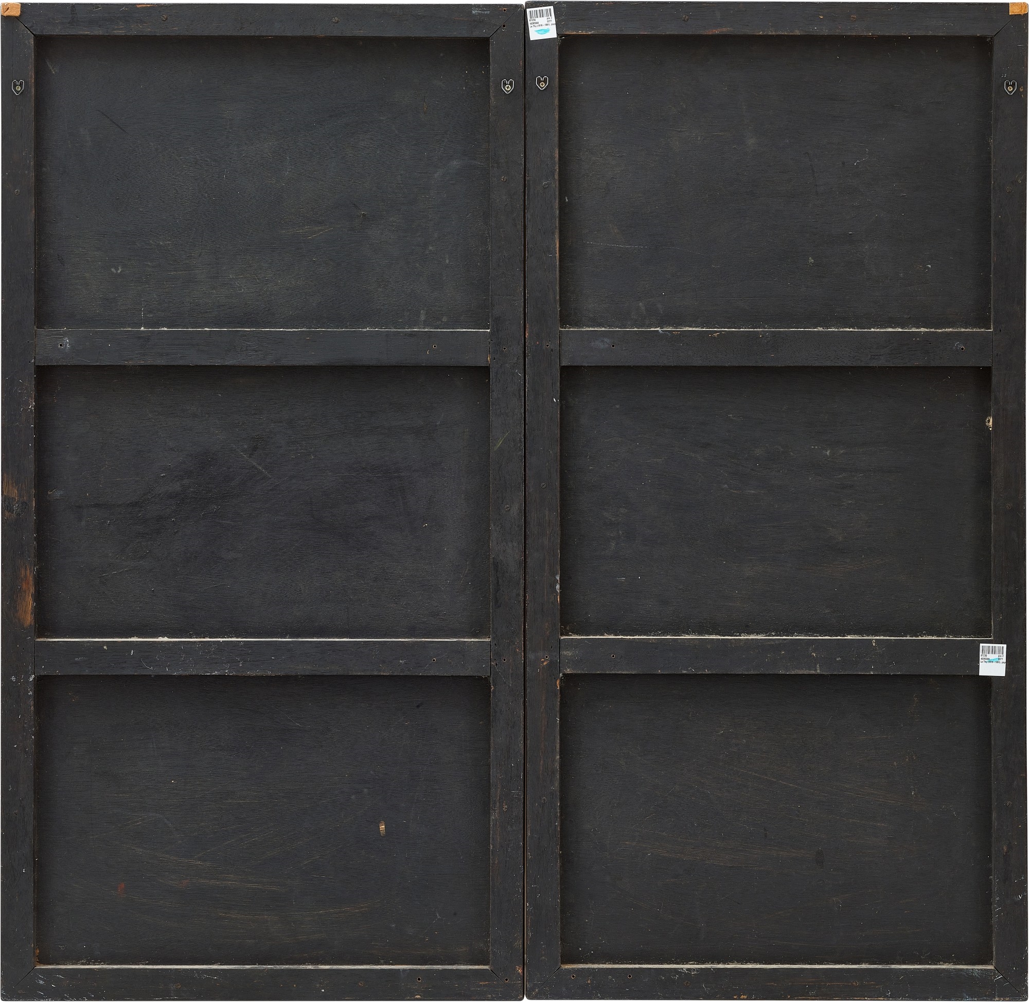 Artwork by Le Thy, Landscape of the Middle Region of North Vietnam, Diptych ԽвL⣬p, Made of lacquer on wood