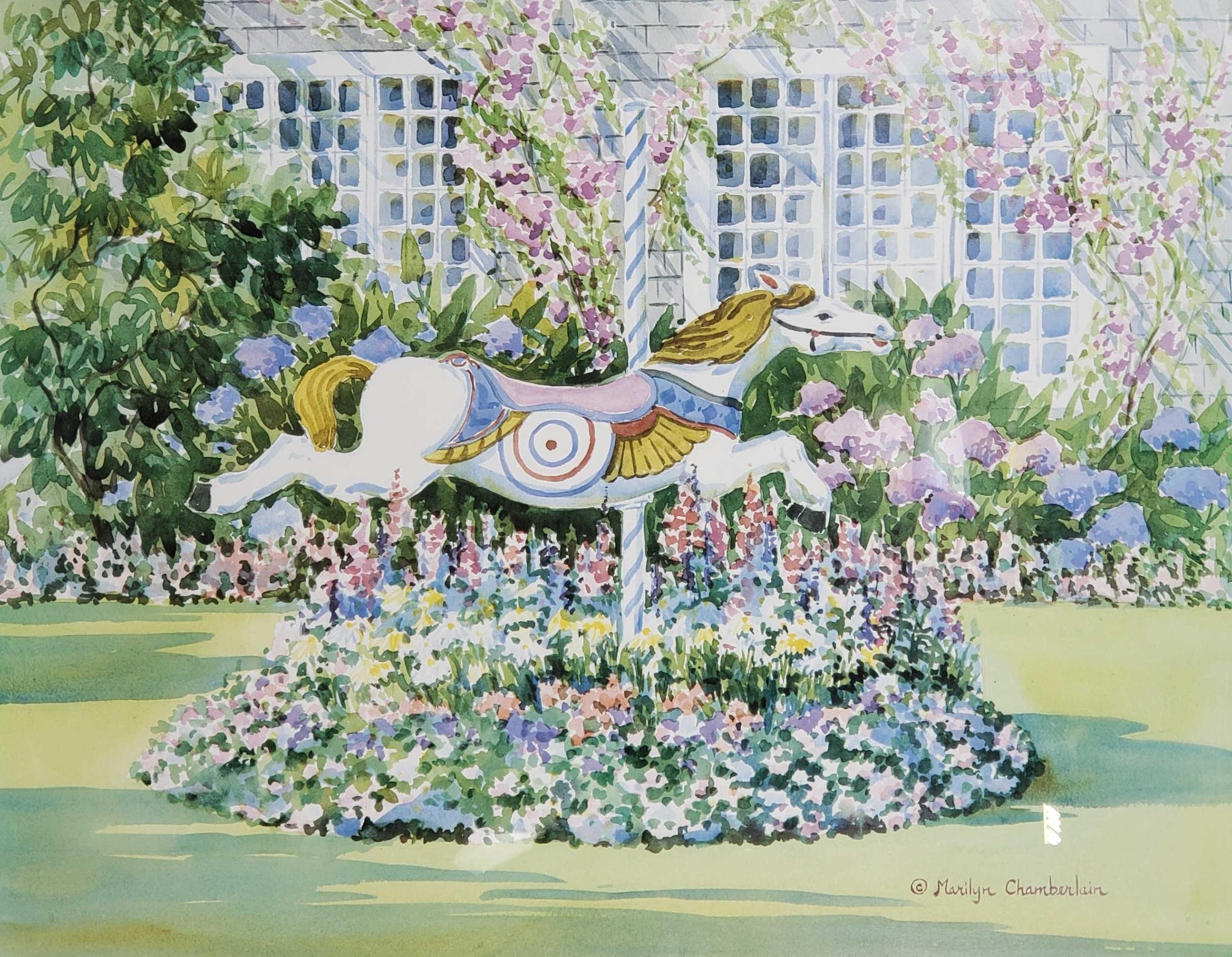 Artwork by Marilyn Chamberlain, Chanticleer Garden, Made of Lithograph