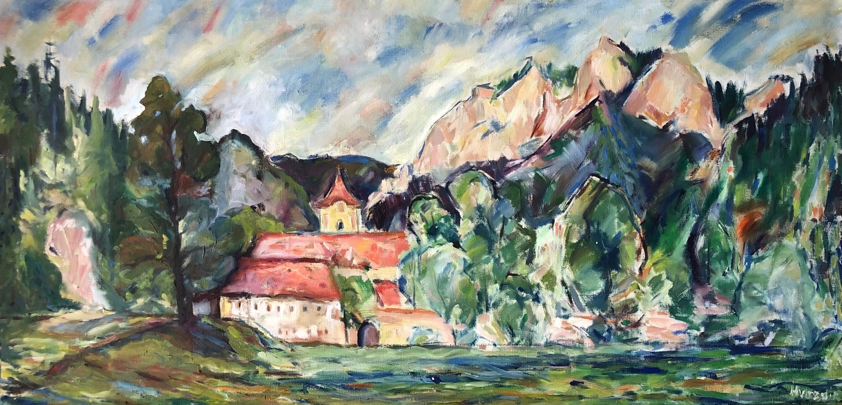 Artwork by Stanislav Hvozdík, ČERVENÝ KLÁŠTOR, Made of oil on canvas
