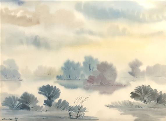 RÁNO NA JAZERE I. by Andrej Smolák, 1991