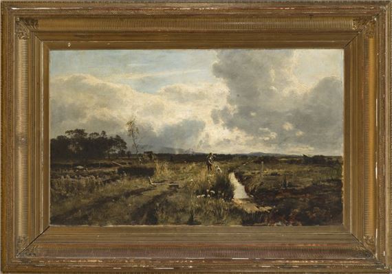 Jäger in Moorlandschaft by Gustav von Bechtolsheim