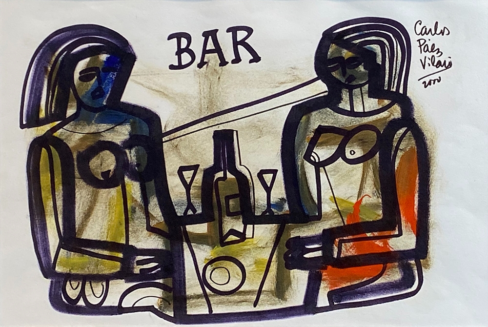 Artwork by Vilaro Páez, Bar, Made of Mixed media on paper