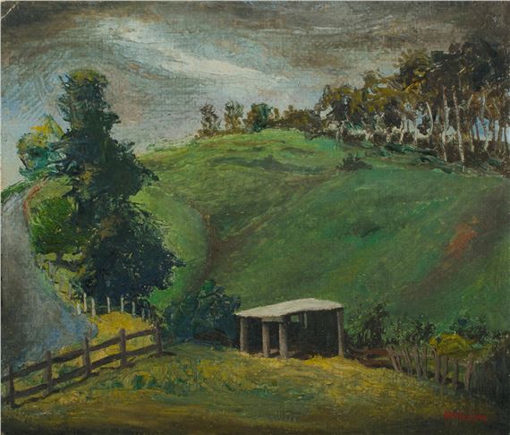 NSW Southern Highlands Farm Scene with Shelter by George Duncan