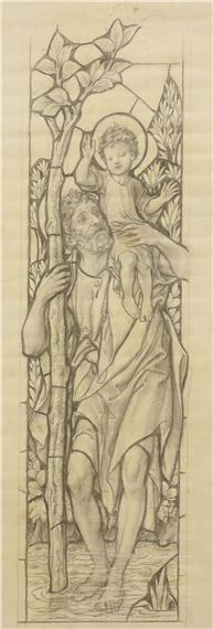 'St Simeon and the Holy Child', Kirk Langley, Derbyshire, 1932; 'St Christopher holding a child', Withington, St Chad's Church Ladybarn, Greater Manchester, 1928-29 by George Daniels, 1928-1929