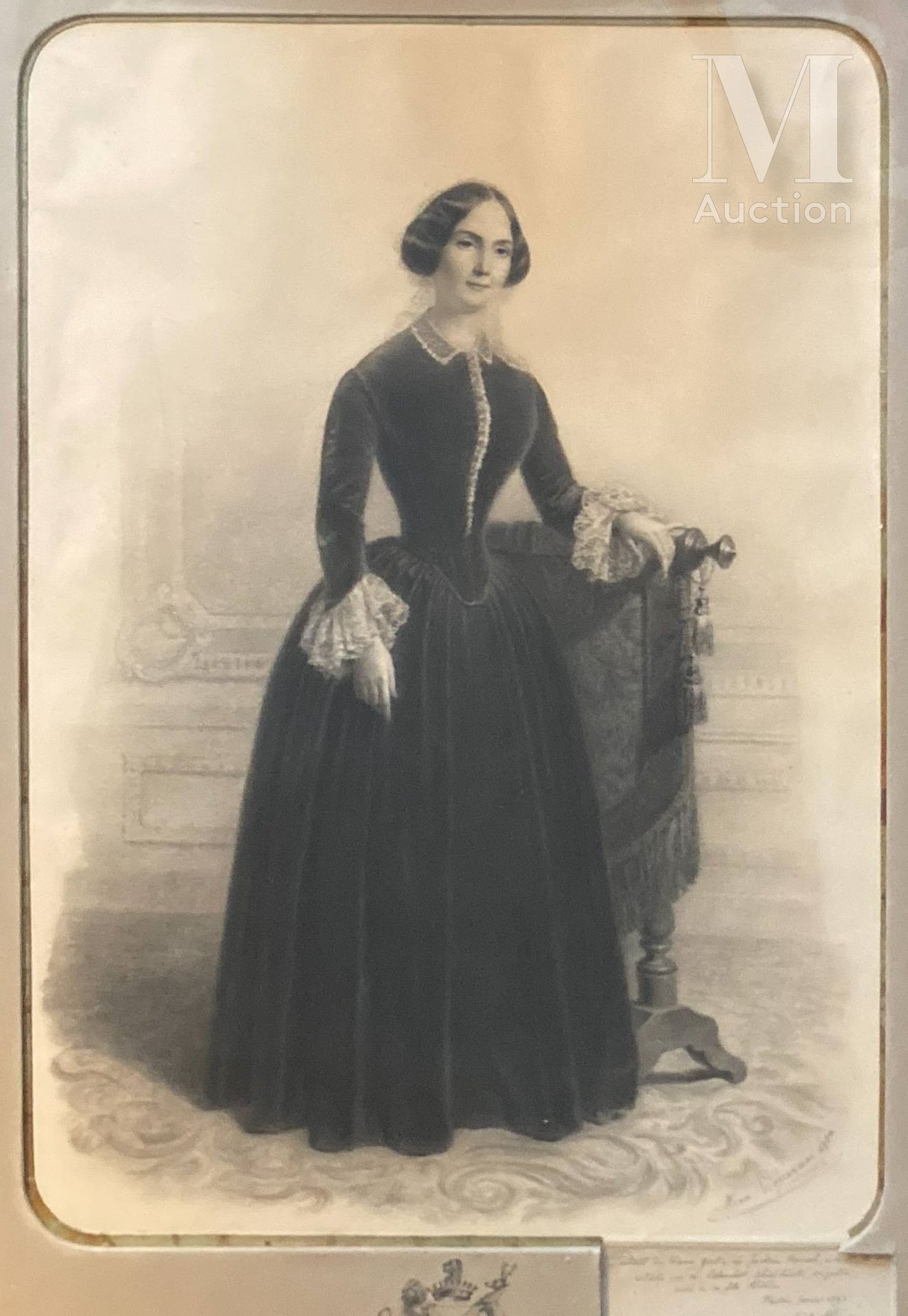 Artwork by Mira Vigneron, Portrait de madame Yorke, Made of Charcoal, stump and heightened with white chalk