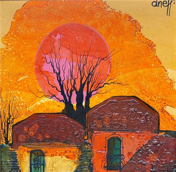 Casitas y árbol by Liny Aneff