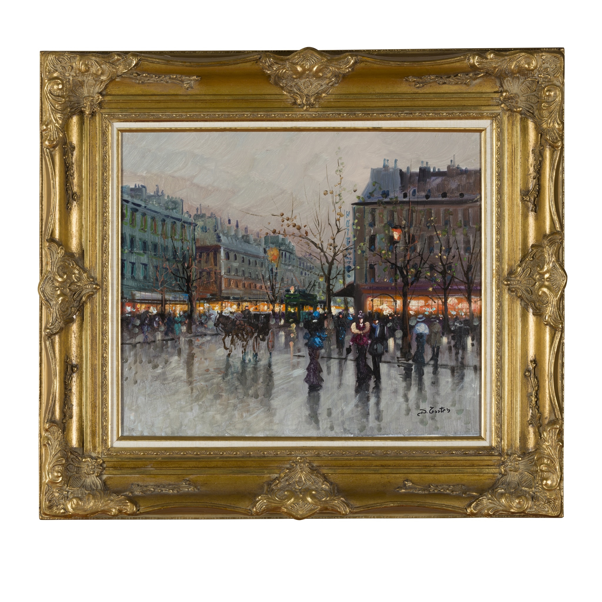 Artwork by D. Cortes, STREET SCENE PARIS, Made of oil on canvas