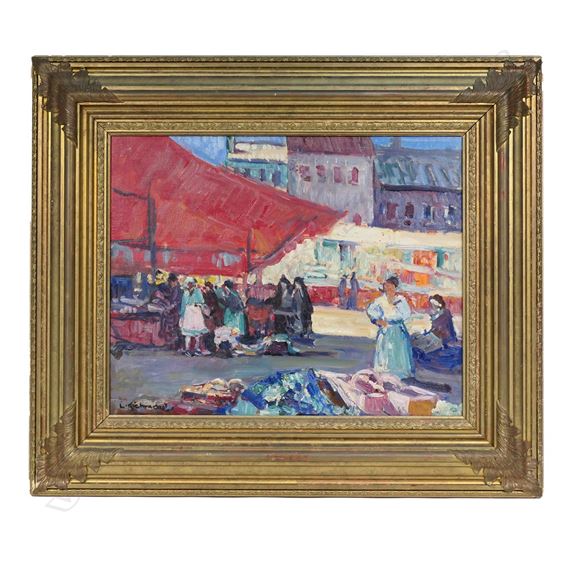 'Market Day, Étaples France', by Leonard Richmond