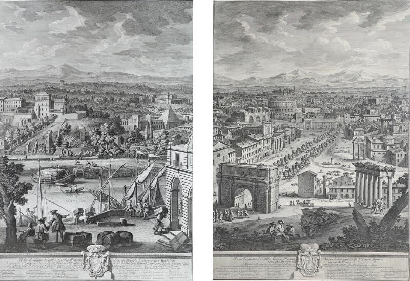 Two views of Rome by Giuseppe Vasi