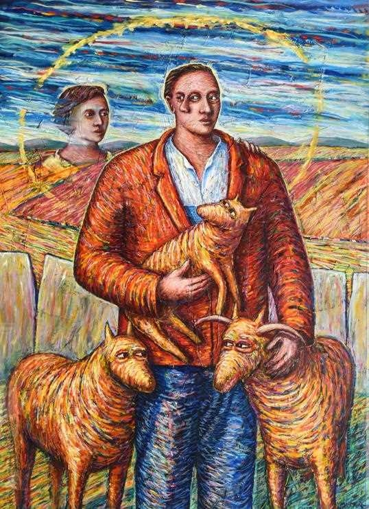 Artwork by Neil MacPherson, The Quiet Shepherd, Made of oil on board