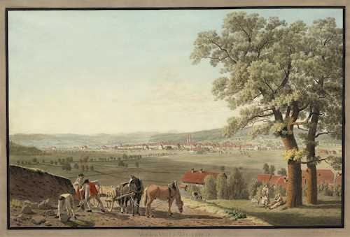 Vue de la Ville de Winterthur. by Johann Jakob Biedermann