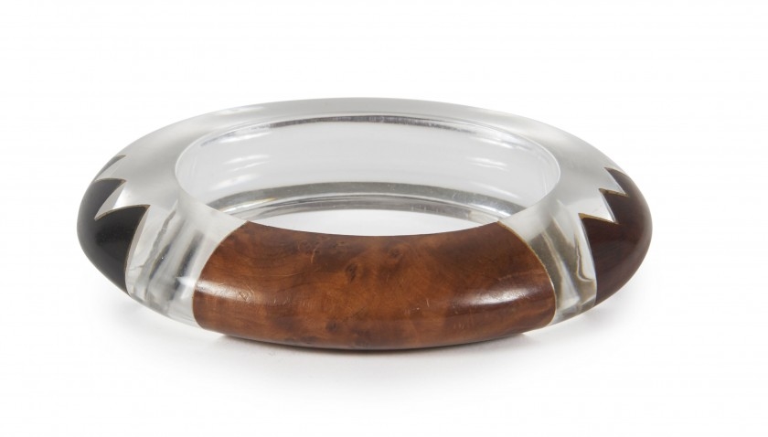 Bracelet Vintage En Bois De Palissandre Massif - Marque Catherine Noll - Occasion