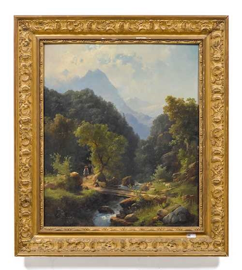 Carl Johann Friedrich Toeche | Shepherd and goats in an alpine ...