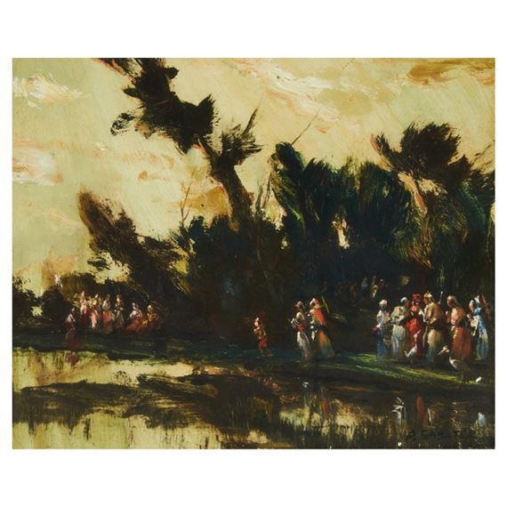 Paisaje con figuras by Daniel Sabater y Salabert