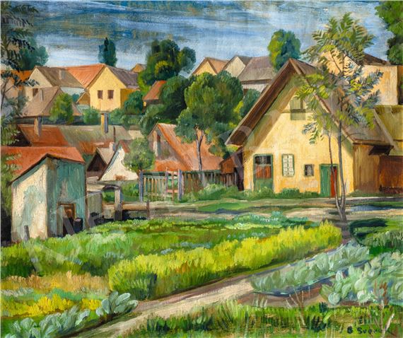 Detail of Szentendre by József Bánáti Sverák, c. 1935