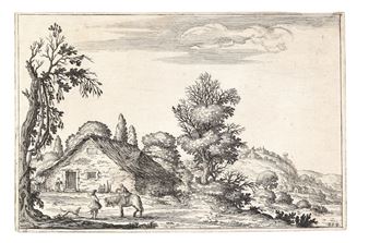 Landscape with a traveller near a house - Ercole Bazzicaluva