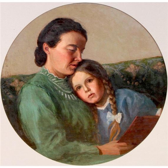 Bertha Everard | PORTRAIT OF EDITH READING TO RUTH | MutualArt