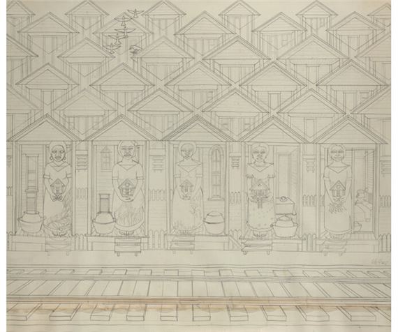 Shotguns by John Biggers, 1990