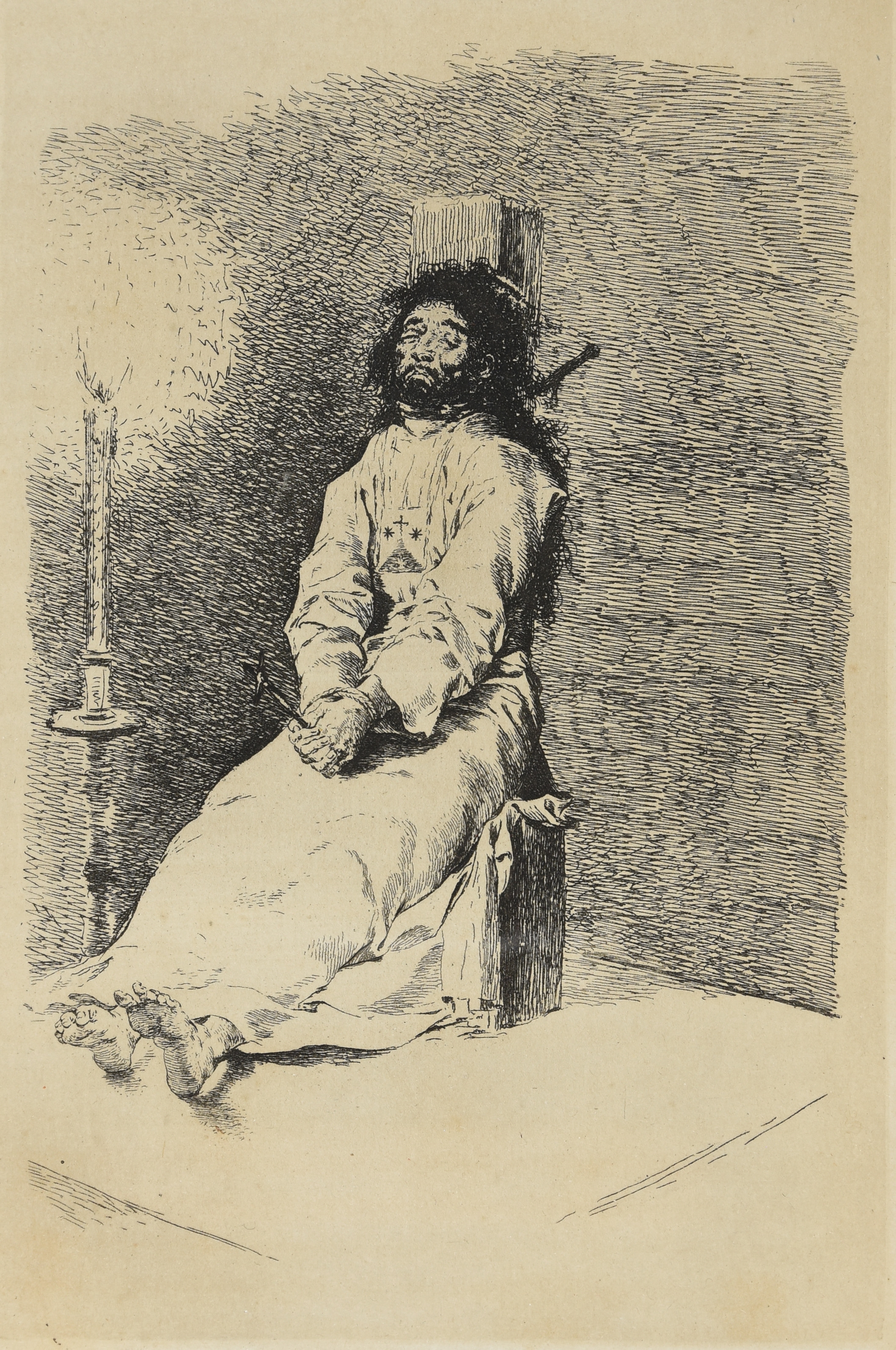 Artwork by Francisco José de Goya y Lucientes, El Agarrotado (The garrotted man), Made of Etching