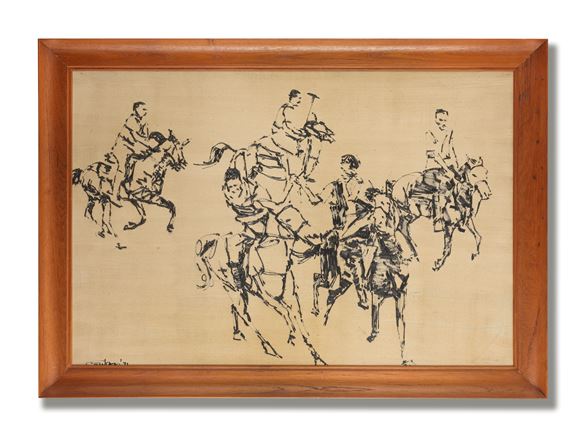 Untitled (Polo Players) by Ismail Gulgée, 1971