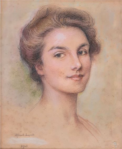 PORTRAIT DE JEUNE FEMME by Albert Lynch, 1943