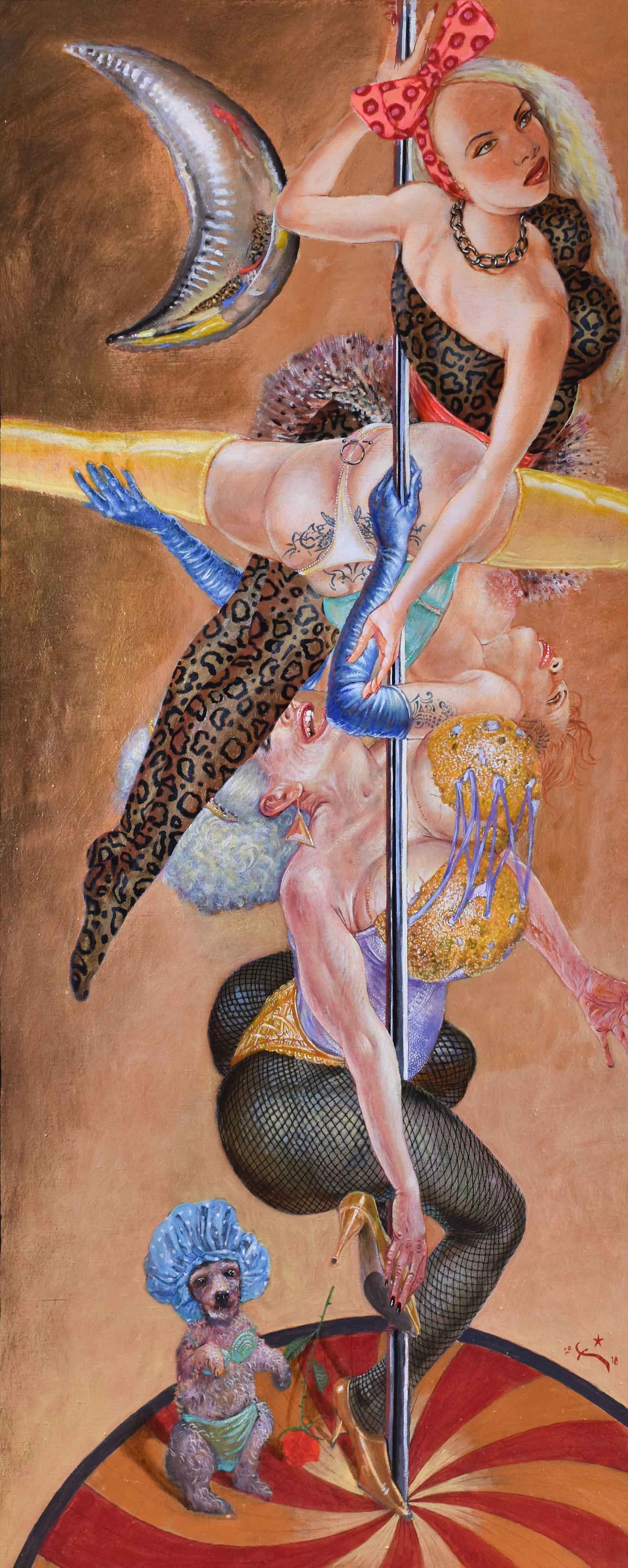 Artwork by Harald K. Schulze, An der Stange, Made of acrylic / canvas