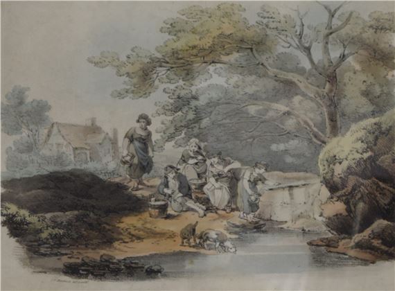 a pair of 19th century Farming Scene prints - P. E. Manskirsh