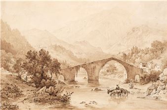 Two sepia landscapes - Hippolyte de Boug d'Orschwiller