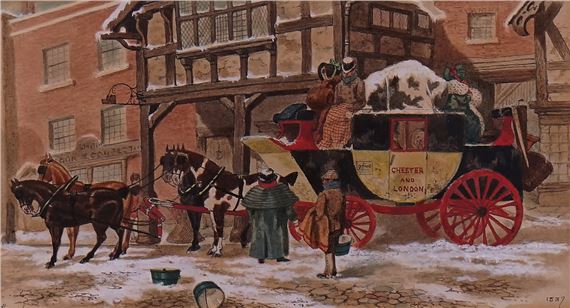 The Chester and London Stagecoach by George Cruikshank