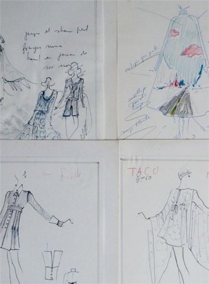 Karl Lagerfeld | Set of 4 original drawings | MutualArt