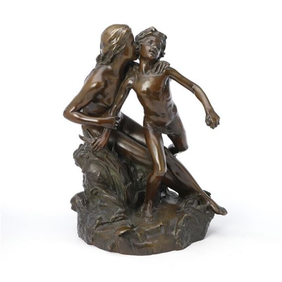 La Source et le Ruisseau patinated bronze figure by Raoul François Larche, early 20th century
