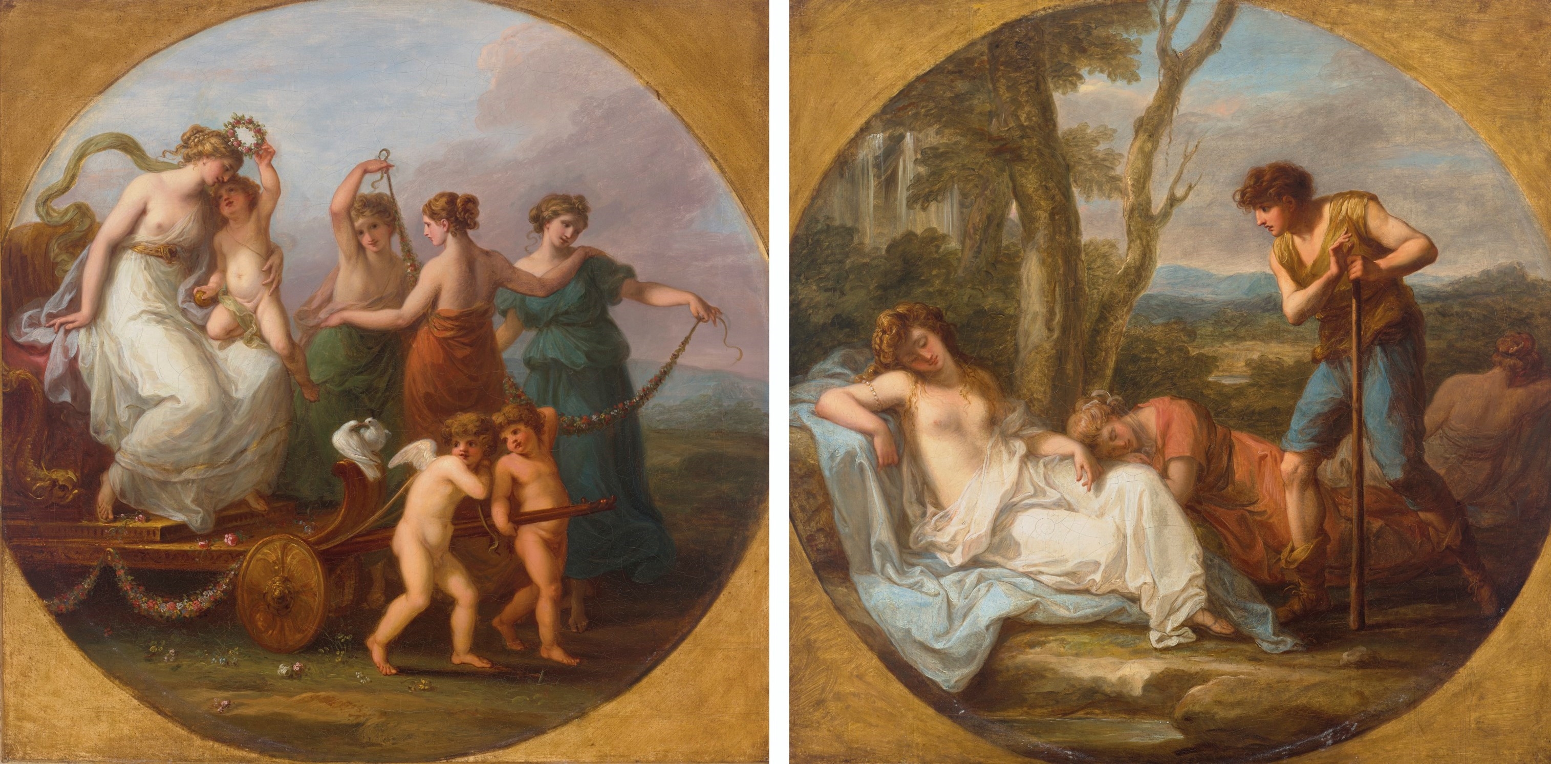 The Triumph of Venus with the Three Graces; and Cimon and Iphigenia by Angelica Kauffmann