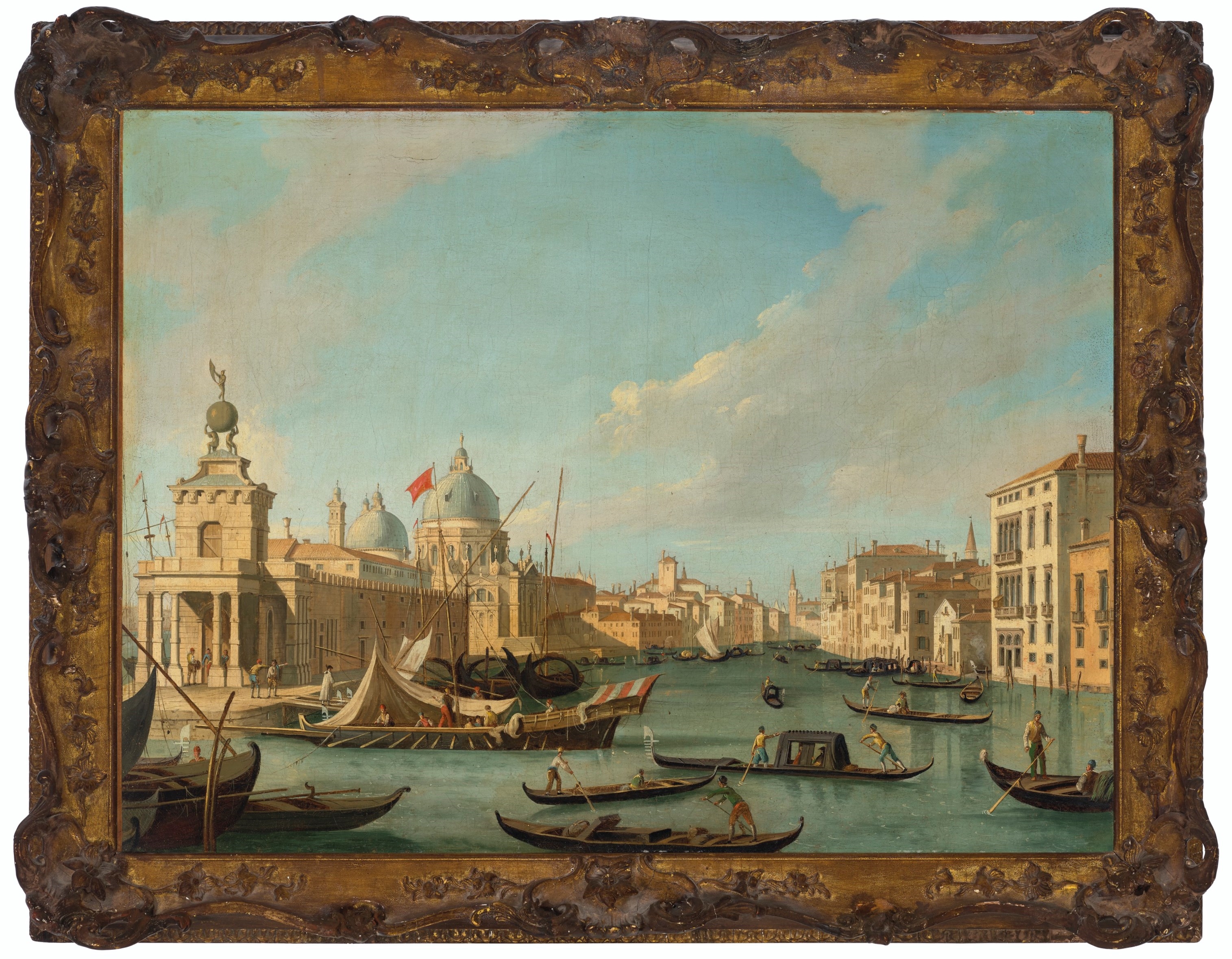 Artwork by Canaletto, The Entrance of the Grand Canal, Venice, looking West, Made of oil on canvas