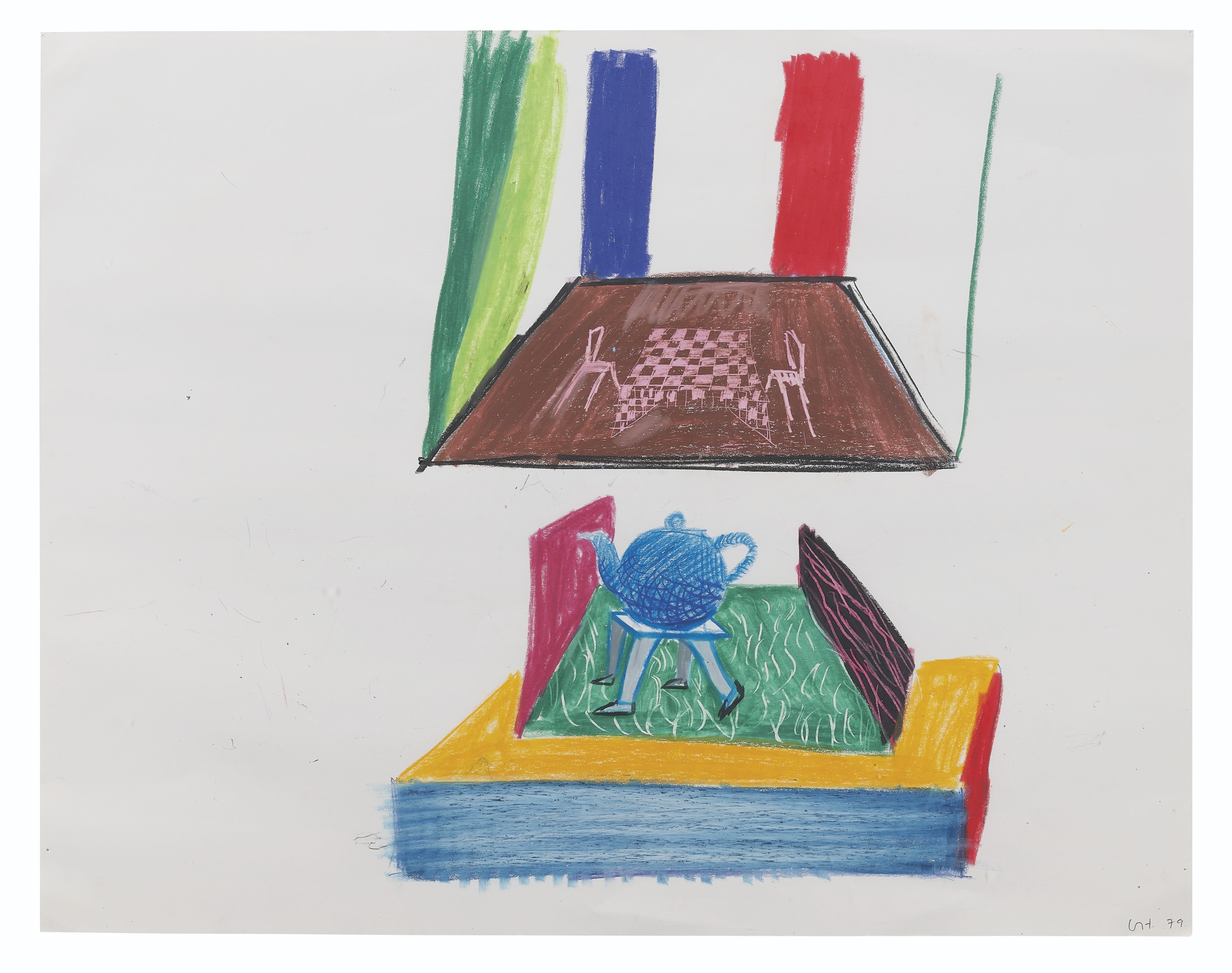 Study for Floor and Teapot by David Hockney, 1979, Executed in 1980