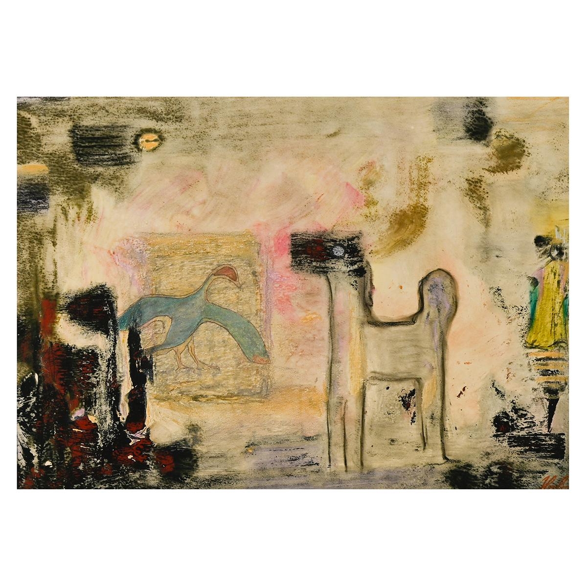 Artwork by Hans Otto Boehm, Blick Zur¸ck, Made of oil on masonite