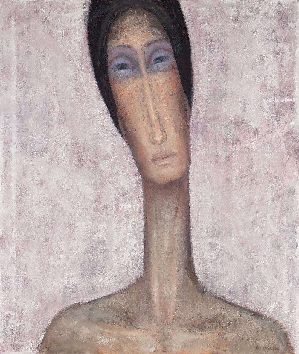 Artwork by Iza Starega, From the series: Kobiety w chustach meźczyźni w hełmach, Made of mixed media