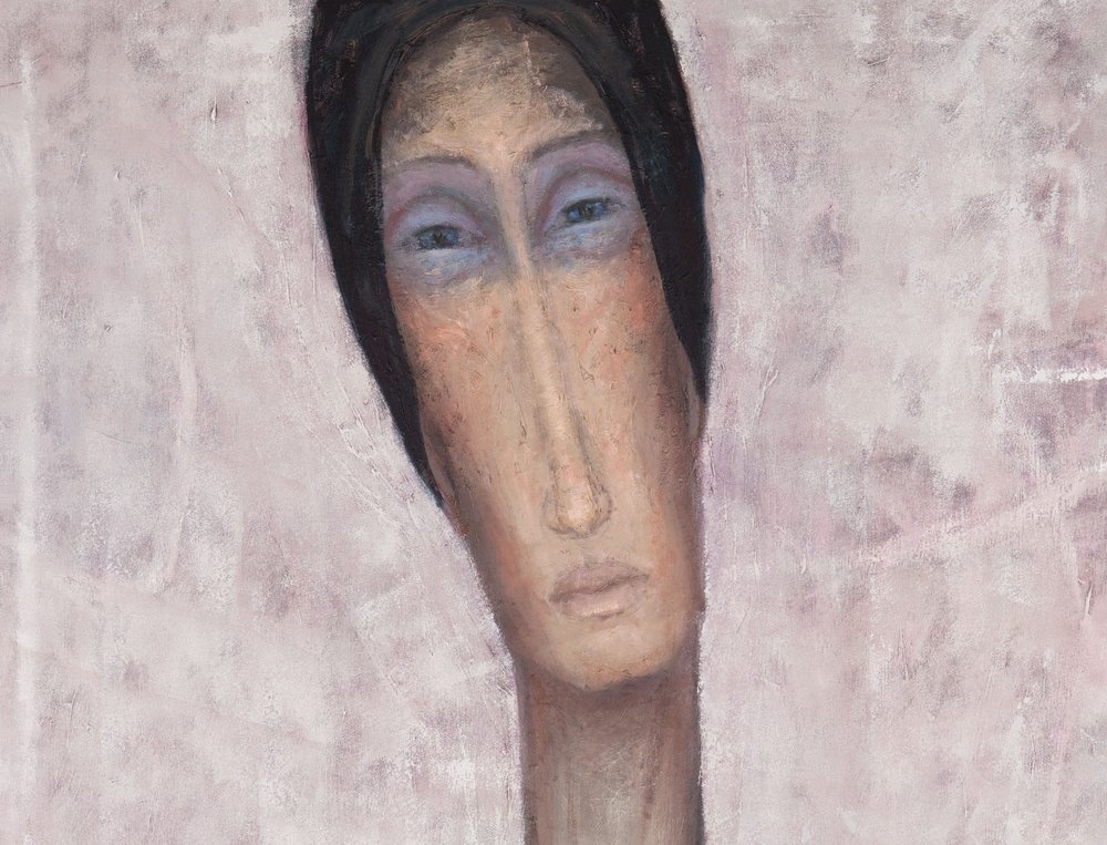 Artwork by Iza Starega, From the series: Kobiety w chustach meźczyźni w hełmach, Made of mixed media